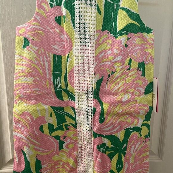 Lilly Pulitzer for Target Flamingo Fan Dance Shift Dress Girls Size M 7-8 NWT - Picture 3 of 12